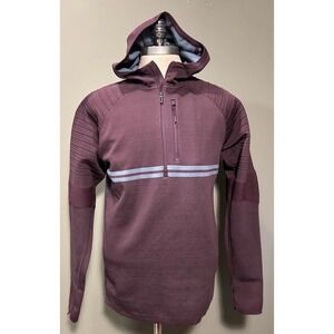 Smartwool Intraknit Merino Tech 1/2 Zip Hoodie Thumb Holes Hiking Training Sz L